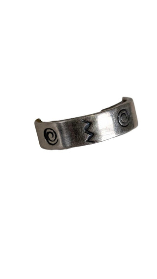 SS Etched Mexico Band Ring