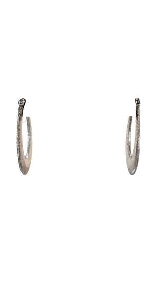 SS Etched Hoop Earrings
