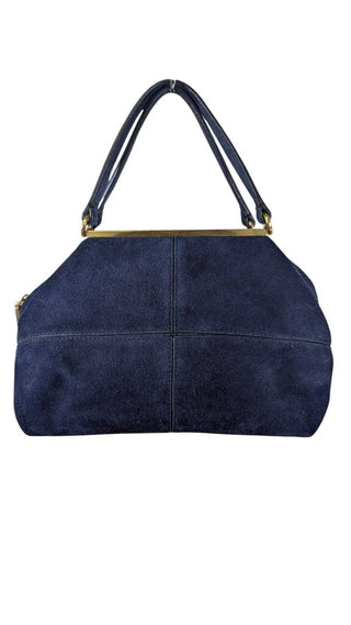 Hughes Suede Leather Satchel Gold Hardware