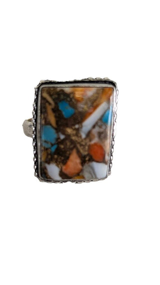SS Spiny Oyster/Turq Ring