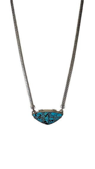 SS Spider Web Turquoise Pendant Necklace
