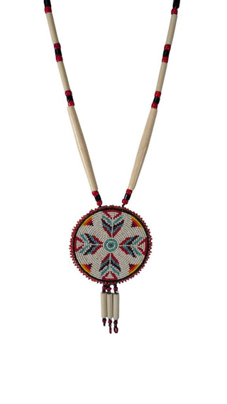 Handmade Beaded Medallion Necklace