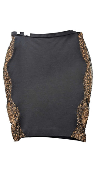 Lace Side Stretch Pencil Skirt