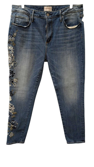 Straight Leg R Leg Floral Embroidery