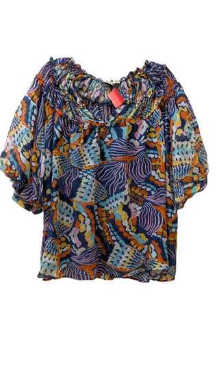 Puff Sleeve Abstract Print