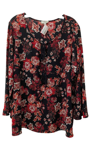 Front Tassle Print Blouse