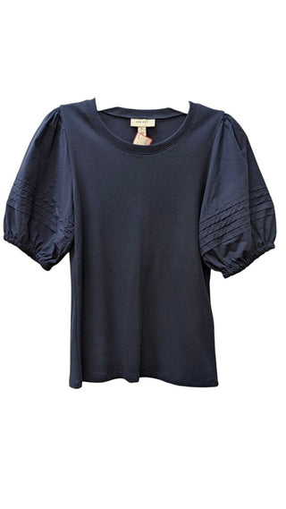 Puff Sleeve Ribbed Knit