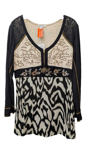 NWT Beaded Long Sleeve Blouse
