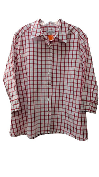 Plaid Button Front Long Sleeve