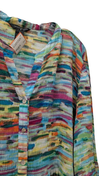 Print Long Sleeve Button Front