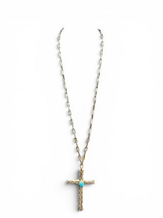 Heavy Sterling Cross Pendant Necklace