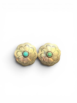 Sterling Turquoise Concho Earrings