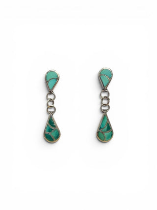 Sterling Turquoise Inlay Earrings