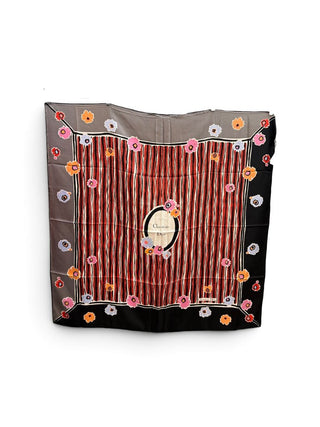 NWT Vintage silk scarf floral/stripe