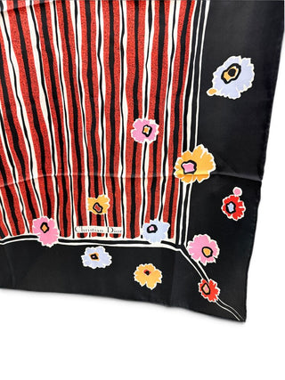 NWT Vintage silk scarf floral/stripe