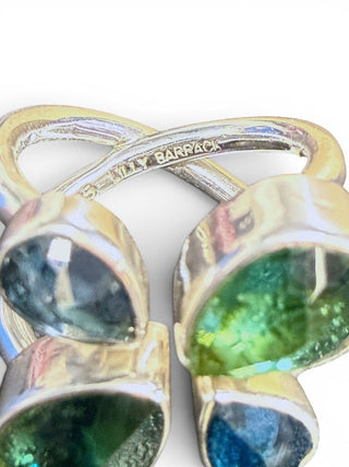 Sterling Teardrop Cut Floral Clover Ring