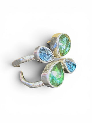 Sterling Teardrop Cut Floral Clover Ring