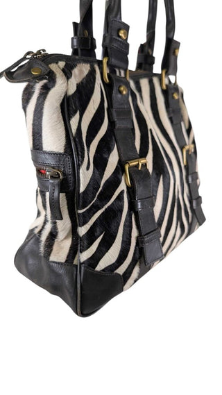 Leather/Fur Zebra Satchel