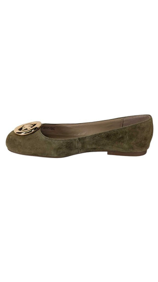 Suede Square ToeMilan Flats Gold MK (box)
