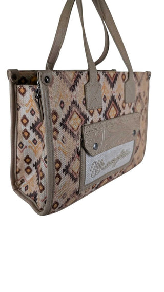 Western Canvas & Tooled Leather Pocket