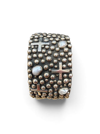 Sterling pearl cuff bracelet