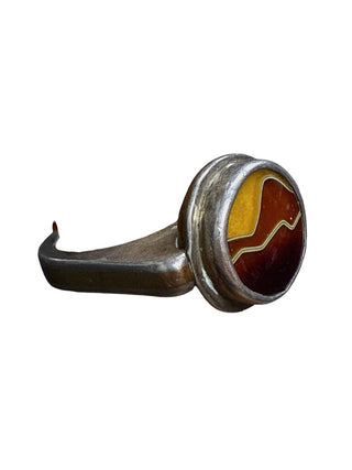 Mixed metal/enamel ring