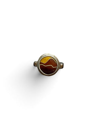 Mixed metal/enamel ring