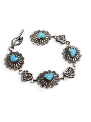 Sterling /Sleeping Beauty heart bracelet