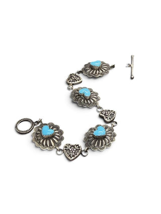 Sterling /Sleeping Beauty heart bracelet