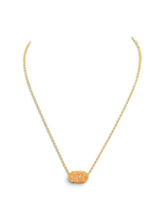 Elisa rose Gold Drusy pendant necklace