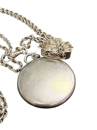 Sterling Double Strand Locket Pendant Necklace
