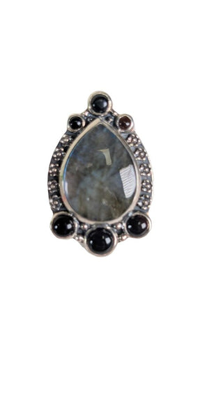 SS Labradorite Ring