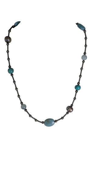 SS Stone Choker Necklace w/ FWP