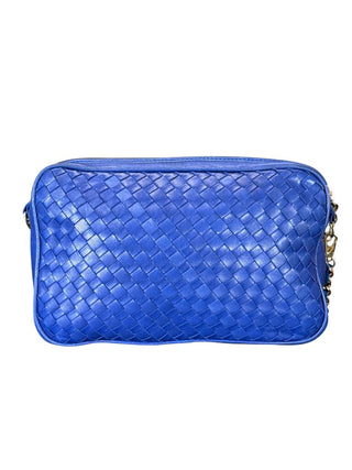 Smooth Leather Woven Crossbody Bag