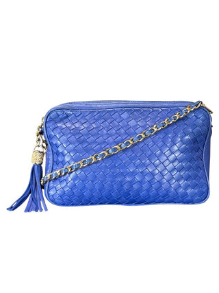 Smooth Leather Woven Crossbody Bag