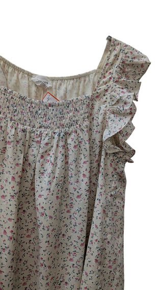 Ruffle Strap Floral Flow Tank