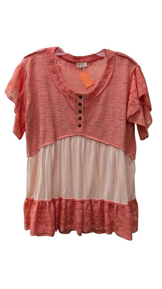Short Sleeve Lace 2 Tone Flowy