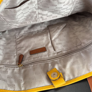 Saffiano Leather Striped Tote