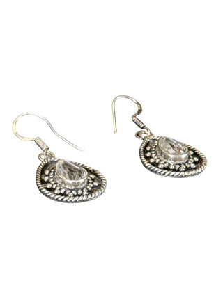 Silver/stone necklace and earrings