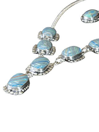 Siver/stone necklace and earrings