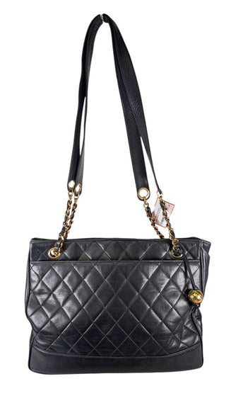 Quilted Caviar Chain Tote