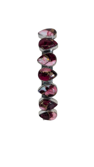 Red Rose Dahlia Cuff Bracelet