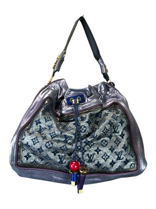 AS IS NON REFUNDABLE Purple Monogram Lurex Limited Edition Bluebird Bag Retail $4500