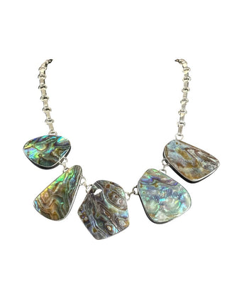AS IS Sterling Abalone Necklace with small chip
