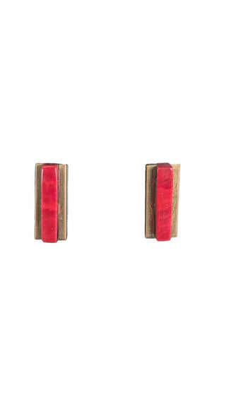 Non Sterling Stone Post Bar Earrings