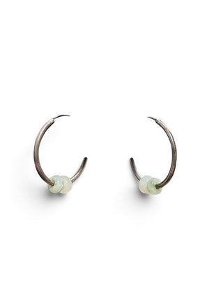 SS Stone Hoop Earrings