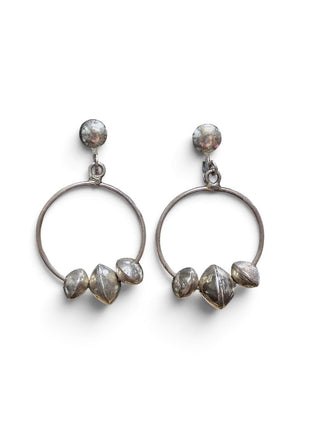 SS Hoop Bead Earrings