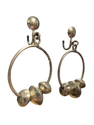 SS Hoop Bead Earrings