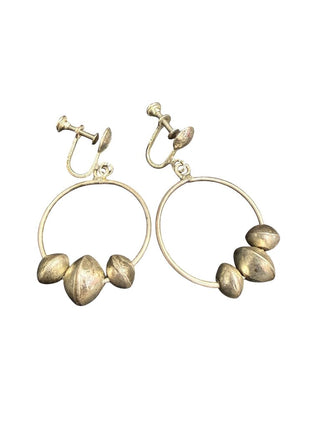 SS Hoop Bead Earrings