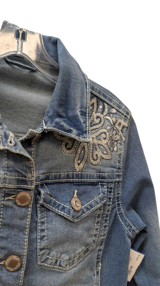 Western Embroidered Denim Button Up